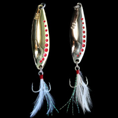 路亞亮片紅點水蛭加強血槽羽毛鈎路亞亮片遠投金屬假餌路亞餌魚餌