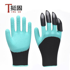 Work protective gloves, black claw garden gloves, dipped tape claw gardening gloves, landscape digging gloves, plant planting gloves