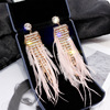 Earrings, accessory, fashionable silver needle, silver 925 sample, internet celebrity