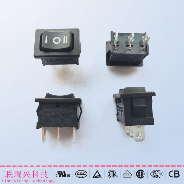 Ship type switch three gear RLEIL tripod square rocker switch RL3-1113 silver contact switch 21 * 15MM