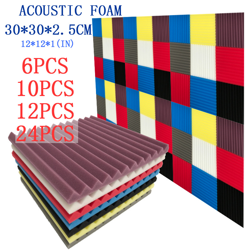 Soundproofing Cotton Wall Recording Studio Drum Room Sound-Absorbing Cotton Triangular Groove Silencer Cotton Audio-Visual Room Soundproofing Board Flame Retardant Cross-Border