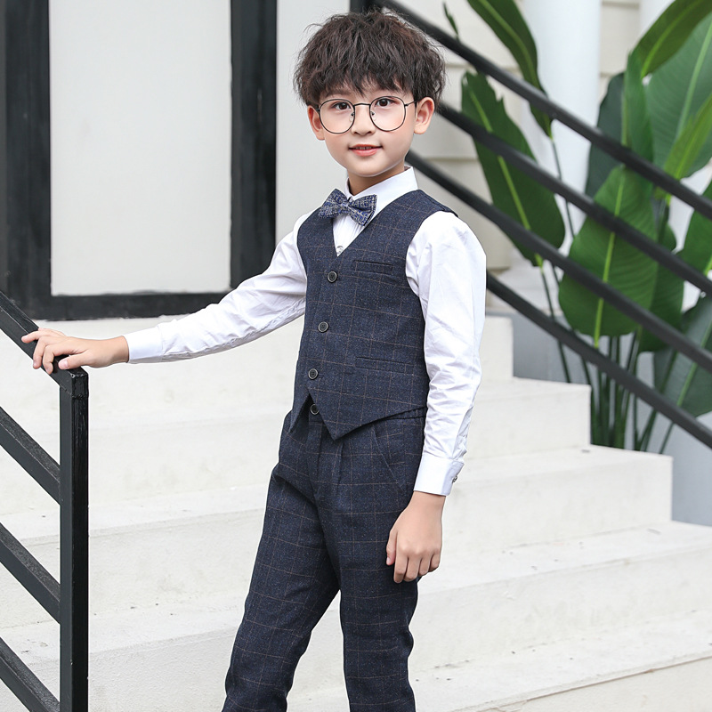 Vestido de niño chaleco niño traje flor niña anfitrión niños chaleco traje rendimiento Big Boy piano traje