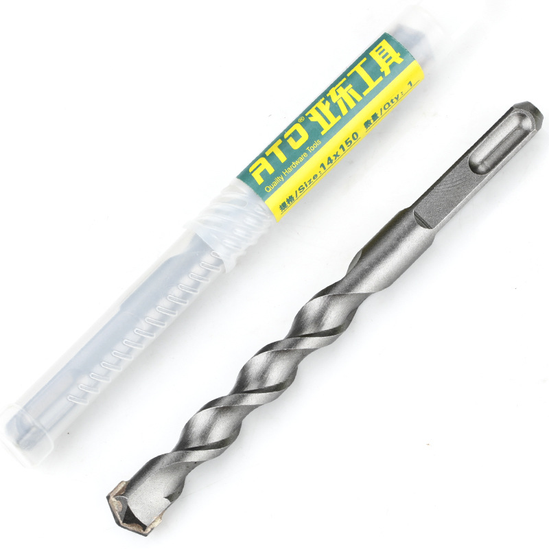 [Boutiqueato] Square Handle Four-Pit Masonry Stone Electric Hammer Drill Bit Concrete Wall Drill Construction Impact Drill