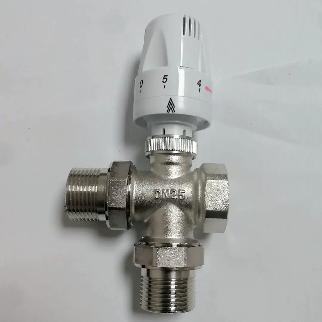 恩祥阀门黄铜三通自动温控阀暖气片双内丝温控阀二通恒温控制