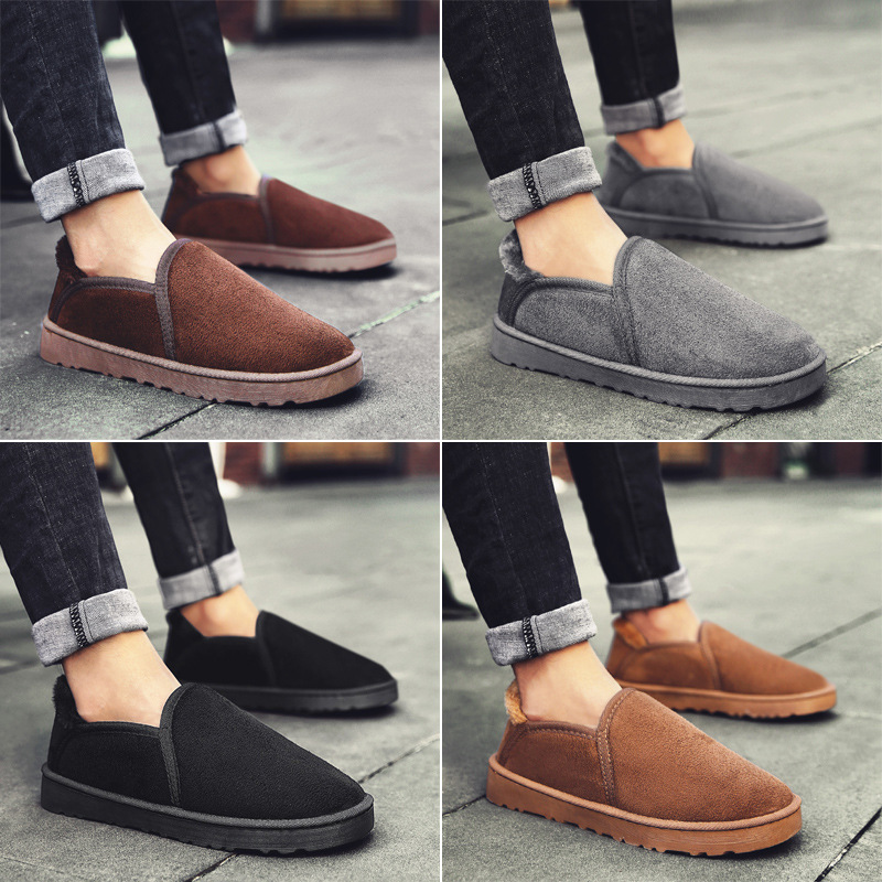 스노우 부츠 남성용 겨울 면화 신발 동북 기모 따뜻한 빵 신발 남성용 짧은 부츠 로우 탑 보드 신발 남성용 커플