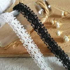 黑白色項鍊輔料水溶蕾絲花邊好品質手工diy娃衣裝飾Lolita材料寬