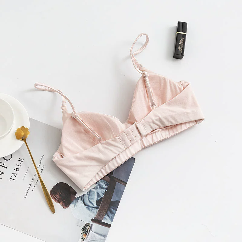 Silk summer wireless bra, thin comfortable underwear