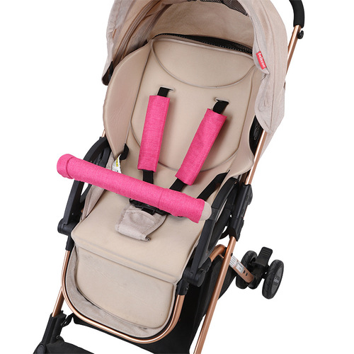Baby carriage armrest cover, cart fence protective cover, accessories, pure cotton gauze snap button protective barrier, saliva towel, bite pad
