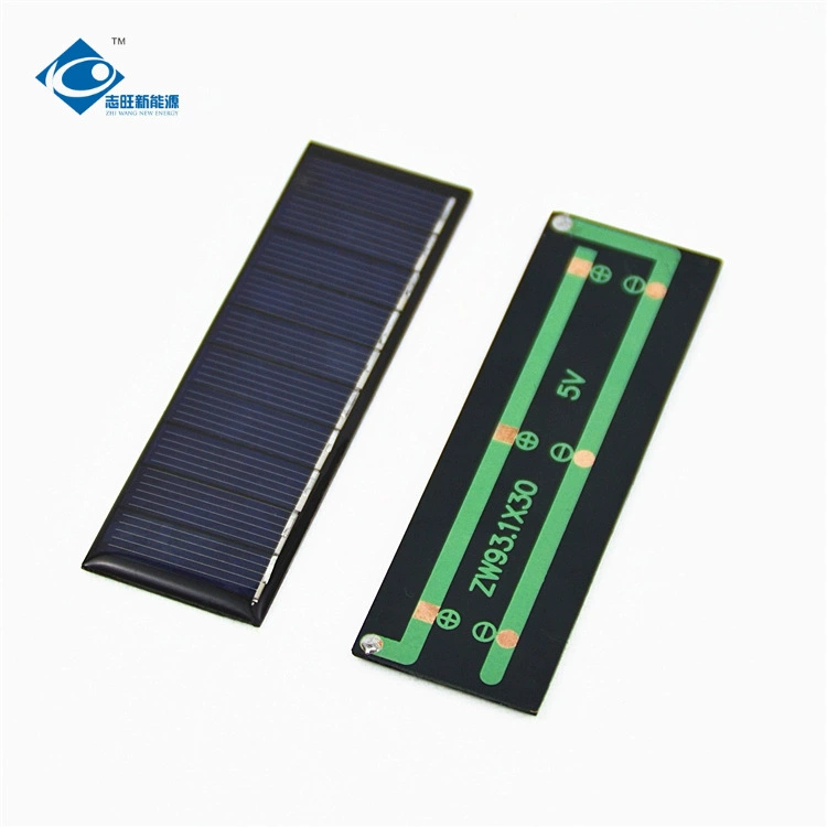 Zhiwang Новая энергия 93,1 × 30 мм Напряжение 5 В Поликремниевая фотоэлектрическая панель 0,4 Вт Клей Солнечная панель 0,06 А