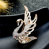 Fashionable crystal, swan, universal brooch lapel pin, advanced design pin, accessory, trend of season