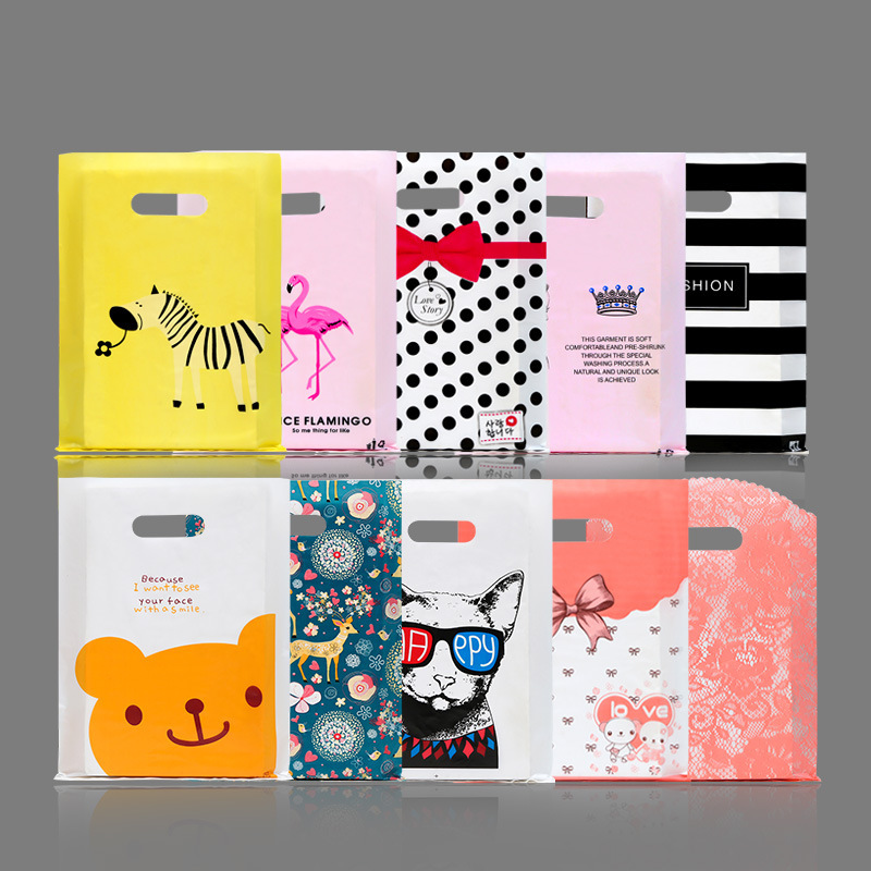 Plastic Gift Packaging Bags, Clothing Store Bags for Men, Women, and Children, Shopping Bags, Jewelry Tote Bags, Wholesale in Stock
