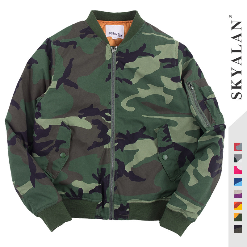 Cross-border Men's Autumn and Winter Camouflage MA1 Aviator Jacket Men's Trendy Brand American Air Force Thick Cotton Baseball Suit Coat