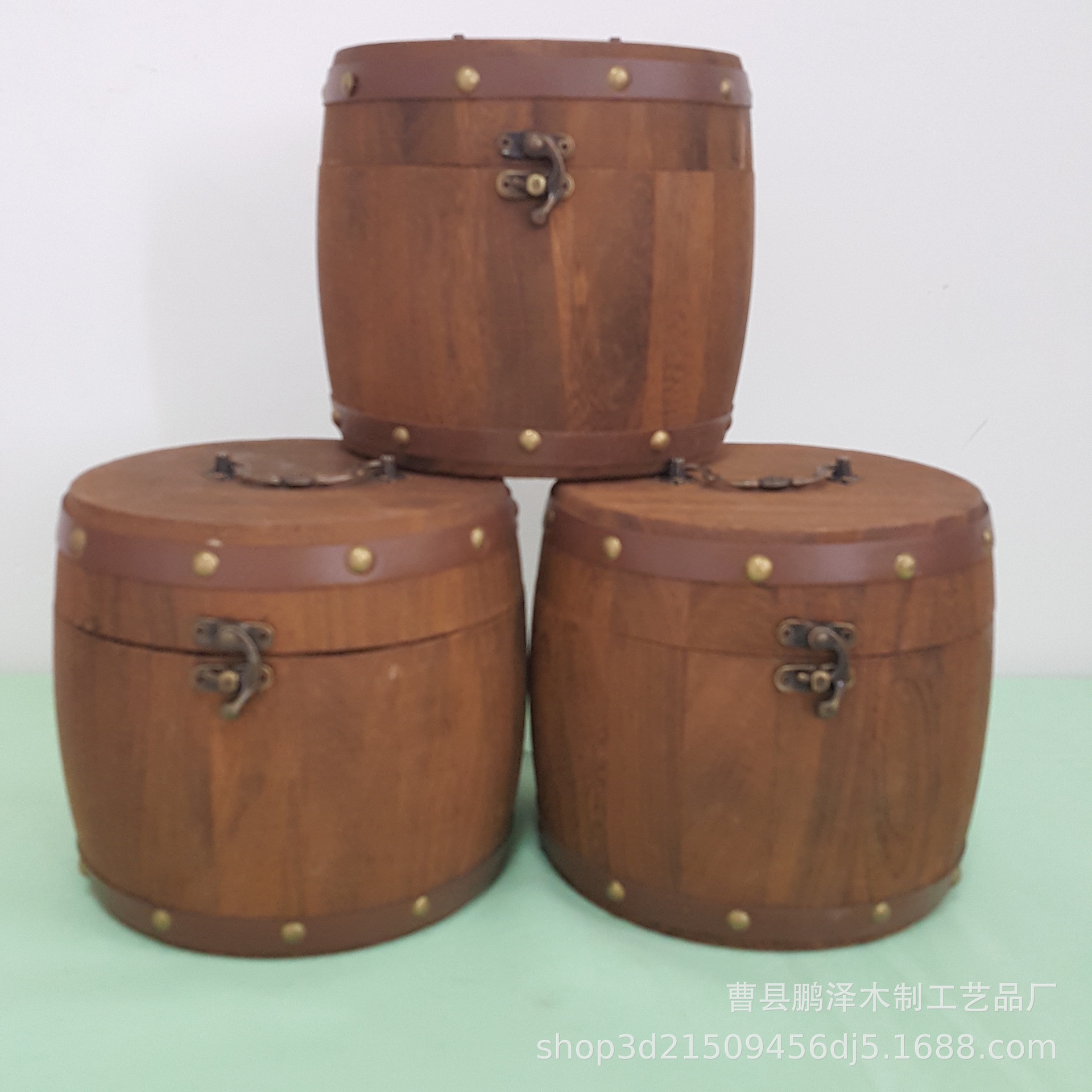 工厂供应实木圆形茶叶桶木质咖啡圆筒笔架桶