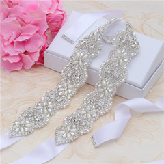 823禮服腰封新娘腰帶女裝飾高級感亞馬遜腰鏈歐美婚紗水鑽腰封女