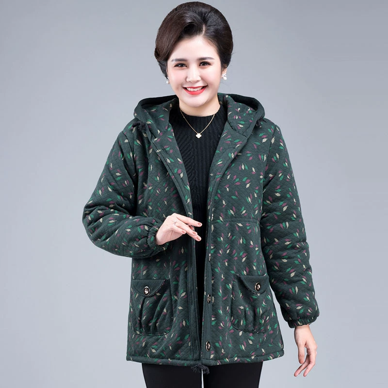 2023 трехлистная Красочная Одежда для мам зимняя одежда очень большая хлопчатобумажная одежда утолщенная 60 одежда для пожилых людей 70 старая леди Новый