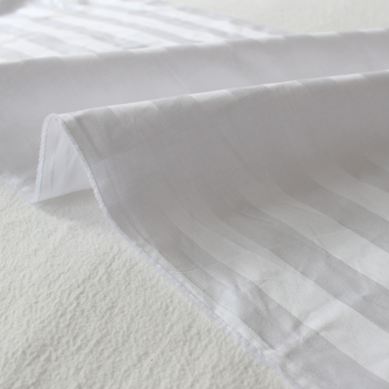 CVC条纹面料酒店宾馆床上用品T/C布料 四件套涤棉布匹外贸布料