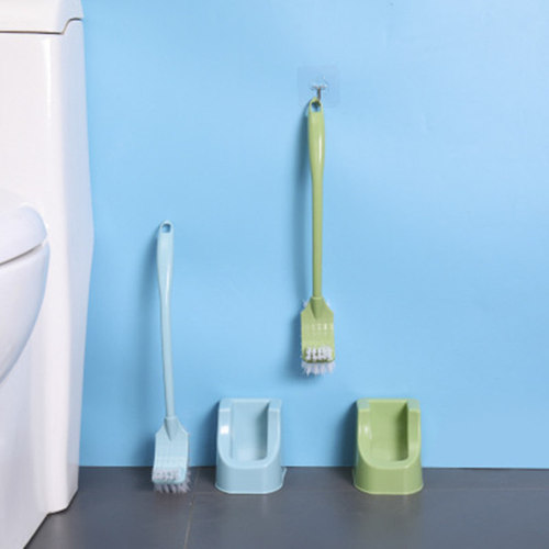 Plastic toilet brush set with base Japanese style creative toilet bathroom extra long handle no dead ends cleaning brush