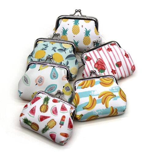 Small fresh fruit print coin purse, cute student small purse, ladies coin bag, children's hand gold bag