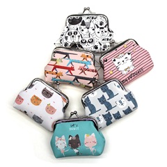 Kitten Print Coin Purse Small Fresh Cartoon Student Wallet Ladies Coin Bag Children's Hand Creative Bag