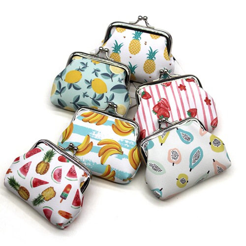 Small fresh fruit print coin purse, cute student small purse, ladies coin bag, children's hand gold bag