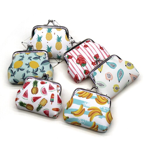 Small fresh fruit print coin purse, cute student small purse, ladies coin bag, children's hand gold bag