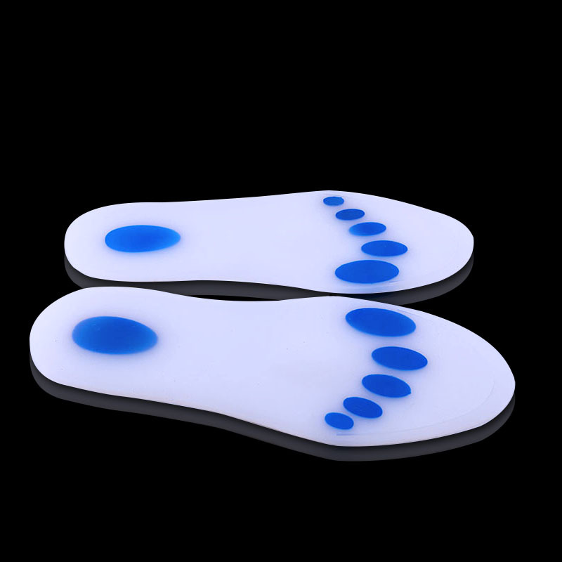 Las plantillas de silicona de color blanco lechoso son suaves, cómodas, resistentes al desgaste, amortiguan los golpes, resistentes a la presión, antidesgaste, antidolor, zapatos deportivos ortopédicos con cojín de aire de longitud completa.