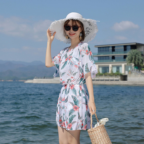  new women's Korean style conservative split swimsuit cross-border beach three-piece surf swimsuit for women