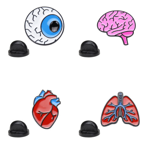 European and American new heart human organ lung brooch wholesale exaggerated brain eyes cartoon badge lapel pin