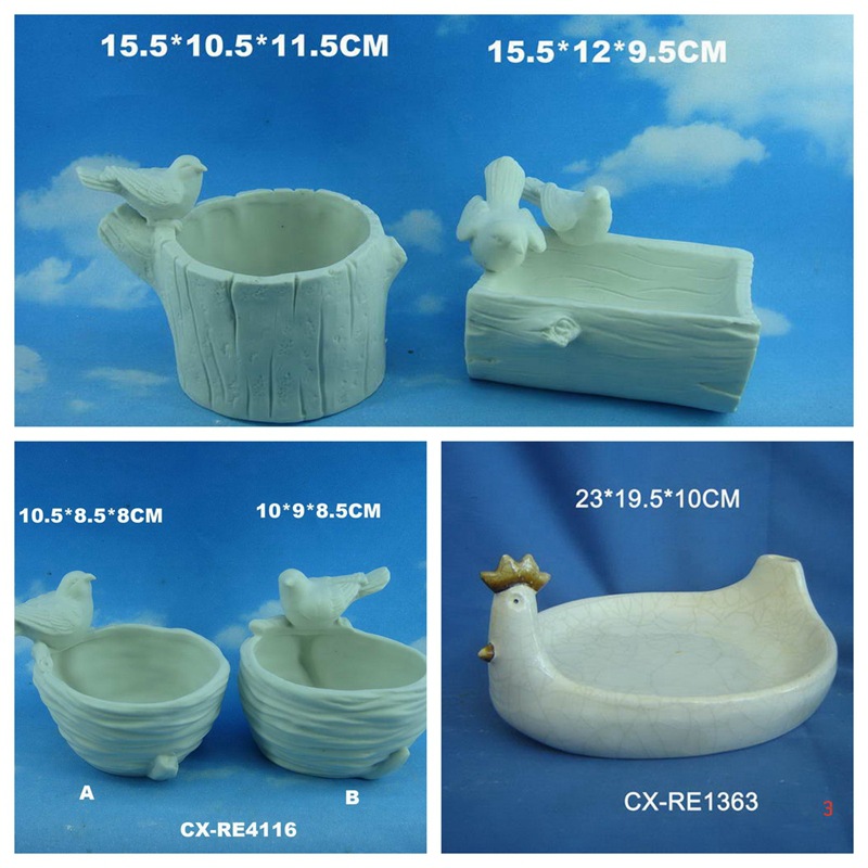 Horno de cerámica creativa para animales, comederos de cerámica para pájaros, comederos para pájaros de jardín, comederos para pájaros pequeños, suministros para mascotas de porcelana