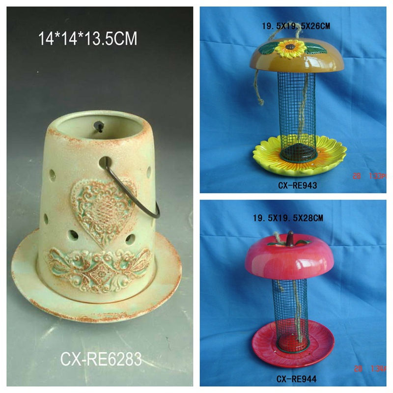 Horno de cerámica creativa para animales, comederos de cerámica para pájaros, comederos para pájaros de jardín, comederos para pájaros pequeños, suministros para mascotas de porcelana