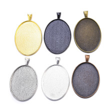 厂家批发 镶钻古青铜色饰品配件30*40底托 复古diy合金配件椭圆形