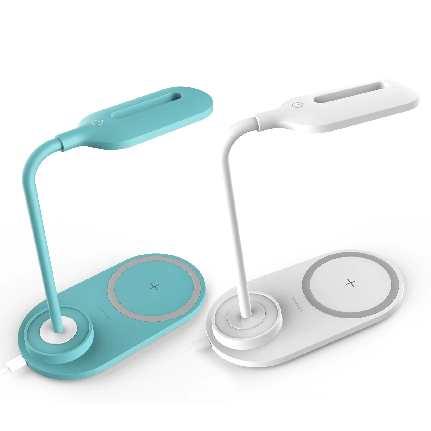 Трансграничная настольная лампа два в одном мобильный телефон Беспроводная зарядка 15 Вт мобильный телефон Быстрая зарядка сенсорная Регулировка трех передач защита глаз Ночник подарок