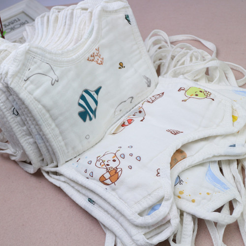 9-layer thickened waterproof bib bib newborn strapped bib saliva towel double-sided
