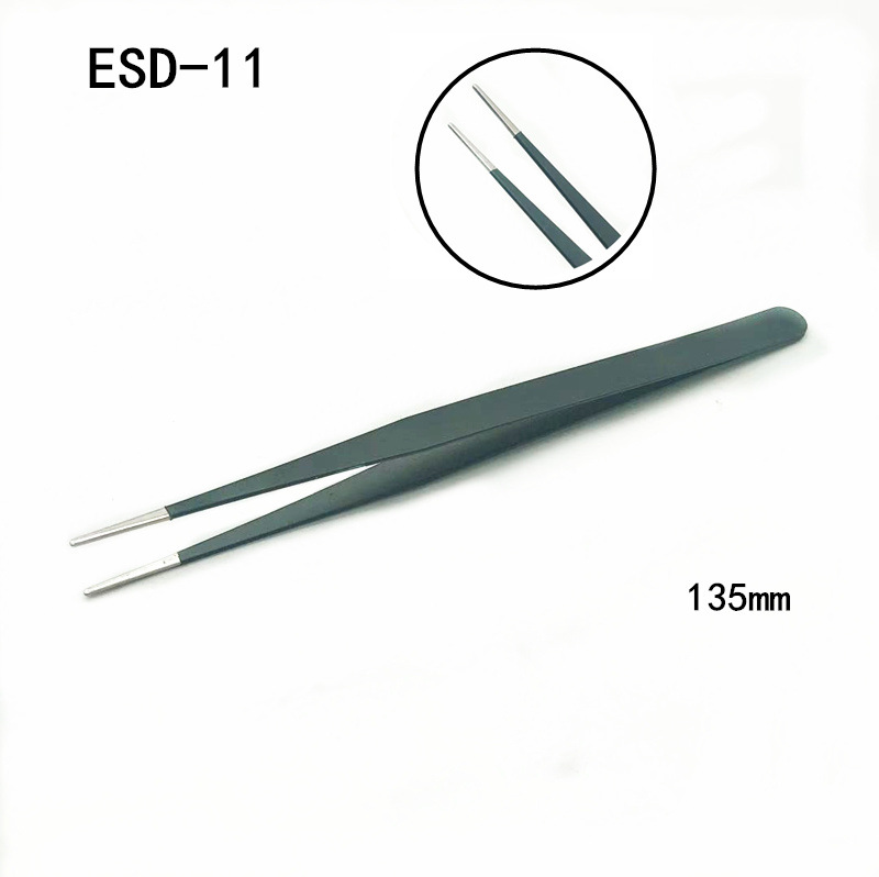Precio bajo cabeza roma ESD pinzas de acero inoxidable cabeza redonda cabeza plana nie conjunto combinación desmontaje electrónico herramienta de reparación