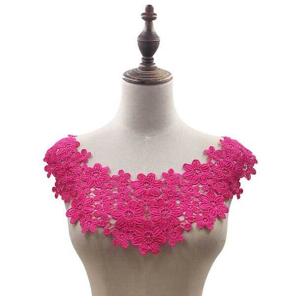 Water -soluble lace collar polyssed shredded filament embroidered…