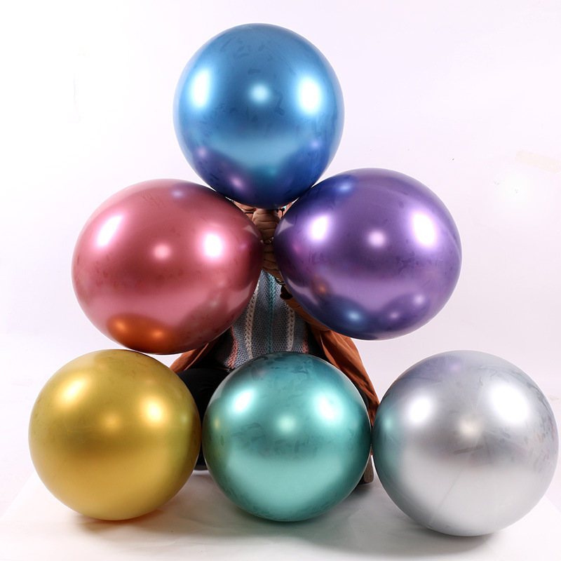 18 pulgadas gran cromo globo de metal fábrica al por mayor decoración de la boda globo de látex fiesta de cumpleaños globo de metal
