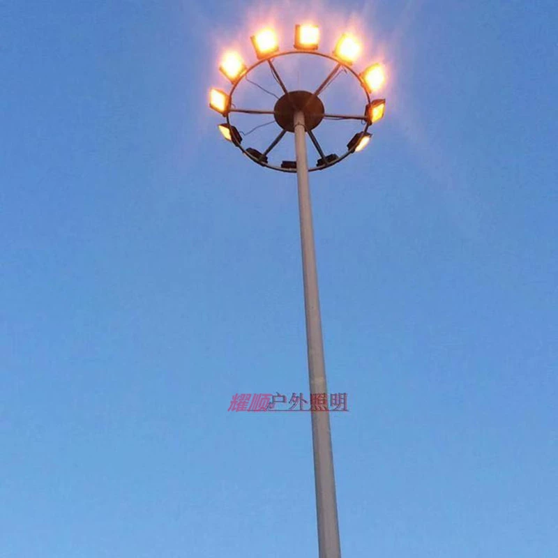 Уличный фонарь с высоким полюсом 20-25 м Подъемный Квадратный светодиодный светильник Стадион подсветка башенного крана Освещение многоголовочной средней полюсной лампы