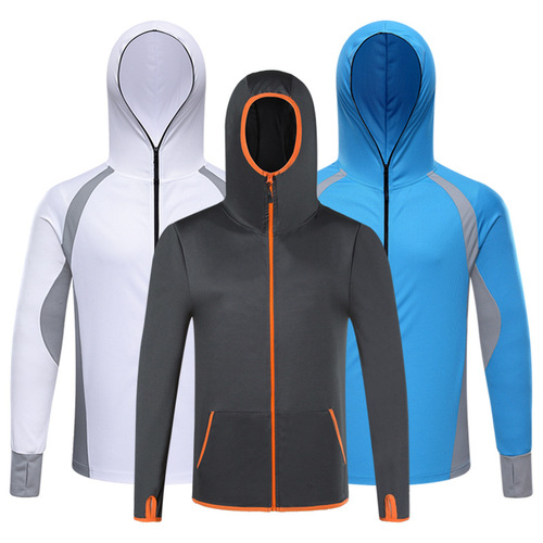 Outdoor Sun Protection Fishing Suit Summer Men Thin Breathable Camouflage Hooded Long Sleeve Shirt Ice Silk Sea Fishing Fishing Apparel Printed