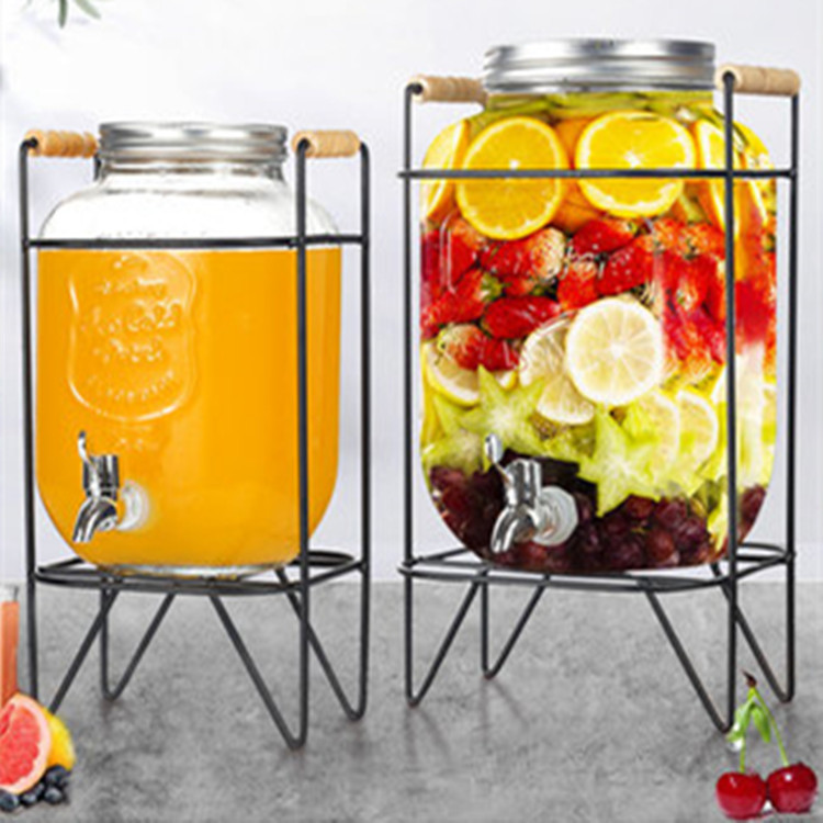 玻璃果汁罐带龙头家用泡酒专用瓶密封罐酵素桶大容量甜品台饮料桶