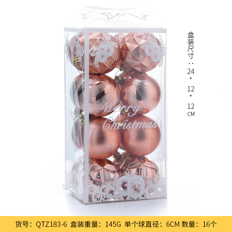 Juego de bolas navideñas irregulares de plástico mate de 6 cm, decoración para árbol de Navidad, bolas colgantes en un cubo