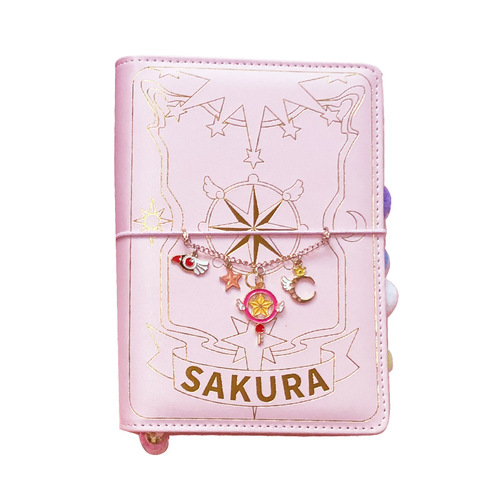 Magical Girl Sakura Ledger Ins Ledger Tools and Materials Full Set Cute Loose-Leaf Internet Celebrity Notebook