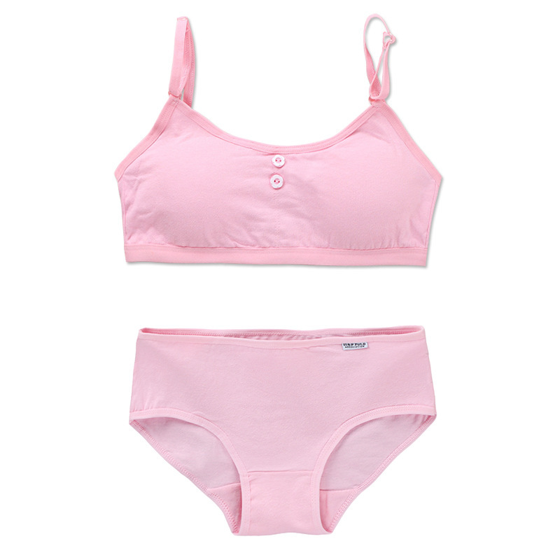 Girls' Bra Set, Development Period, Adjustable Inserts, No Wires, Cotton Tube Top, Girls' 12-Year-Old Children's Intimates
