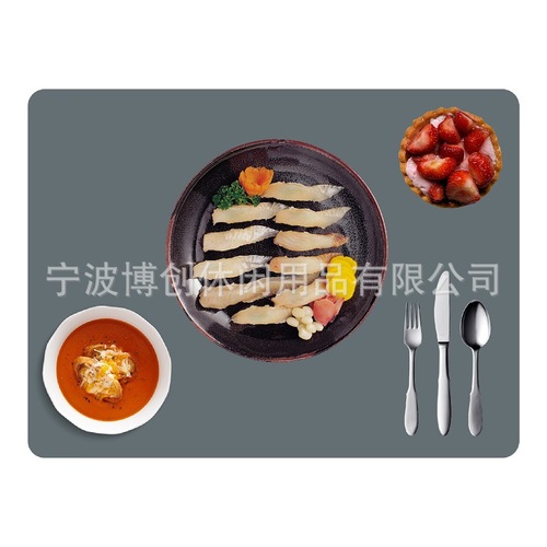 Japanese-Korean Ins Nordic style Morandi student children 4030 silicone dinner mat heat insulation tableware simple factory