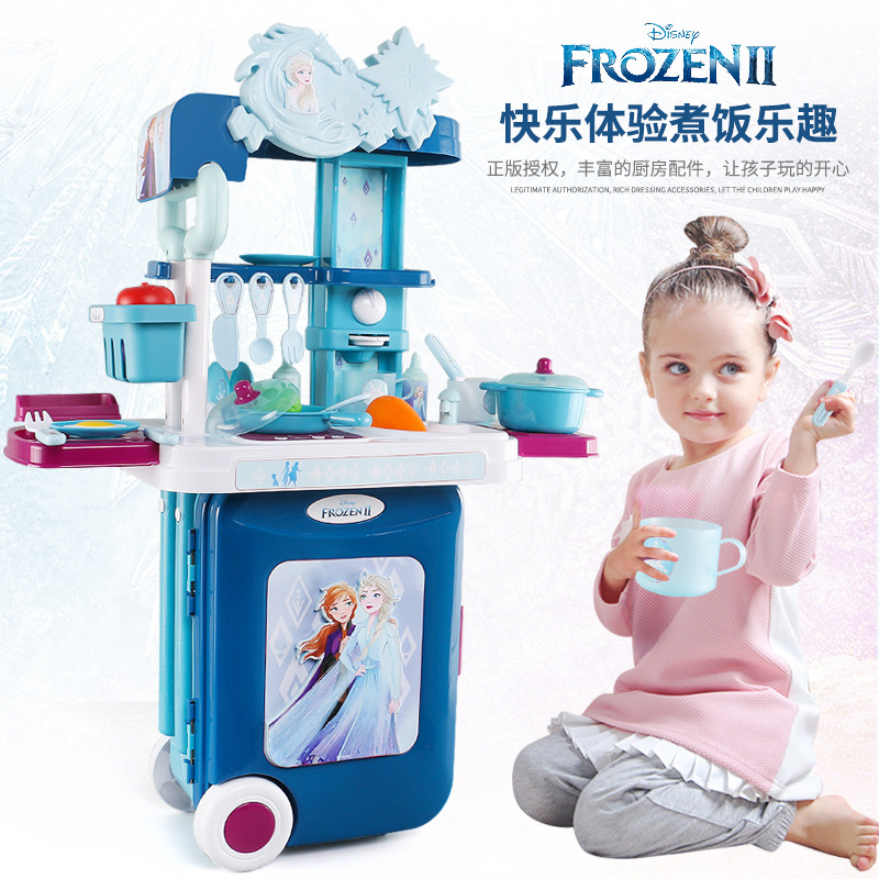 アナと雪の女王の子供の台所のおもちゃセットのシミュレーションの料理道具の女の子のままごとの料理のご飯の赤ちゃんの3-6歳の5