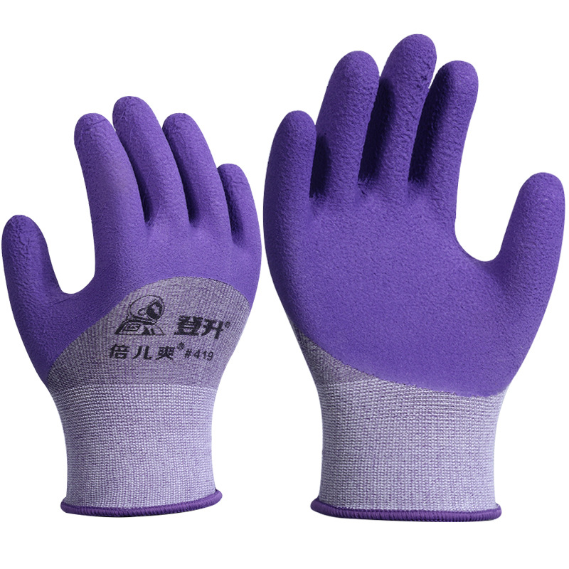 Dengsheng 419 guantes resistentes al desgaste de las mujeres de látex antideslizante de inmersión transpirable sitio de construcción guantes de jardín TRABAJO DE TRABAJO