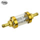 Motorcycle universal gasoline filter filter element CNC modified metal filter detachable transparent glass Red
