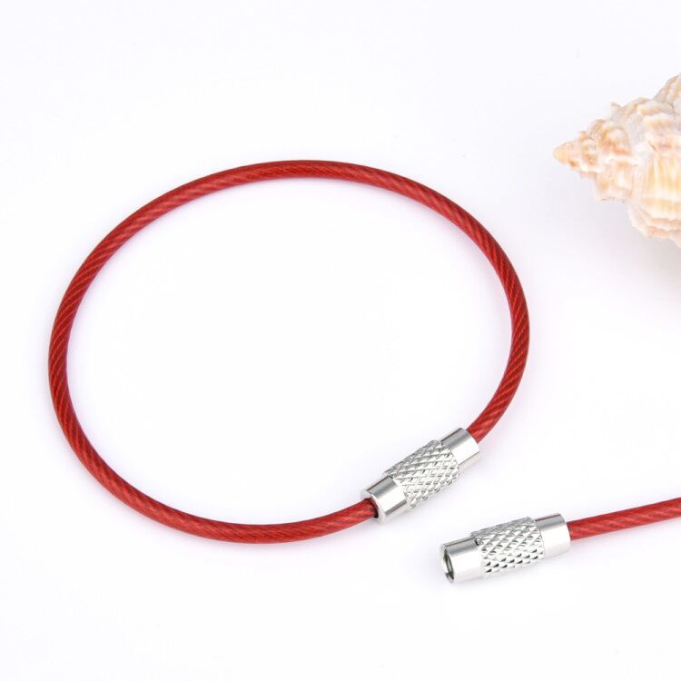 供应供应彩色钢丝绳 汽车钥匙扣钢丝圈 多功能挂扣