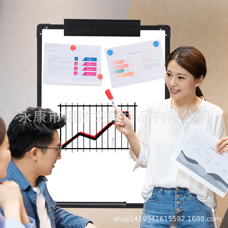 Pizarra vertical de entrenamiento, pizarra colgante para oficina, tablero de mensajes, clip para papel, pizarra magnética de doble cara en forma de U, pizarra magnética de doble cara