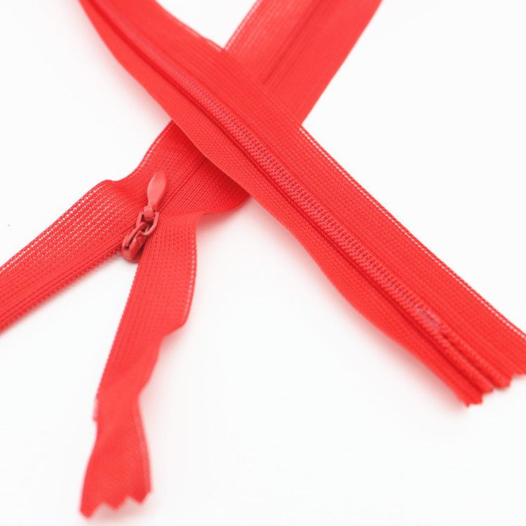 3#大红色丝边隐形拉链15CM 20CM 25CM码装3号闭尾开口长拉链条