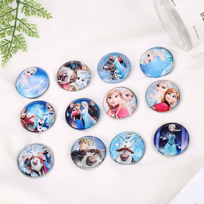 Magnetic transparent glass fridge magnet